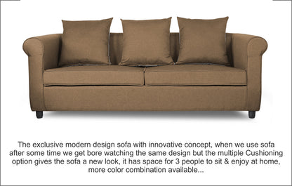 Adorn India Magnum 3 Seater Sofa (Camel)