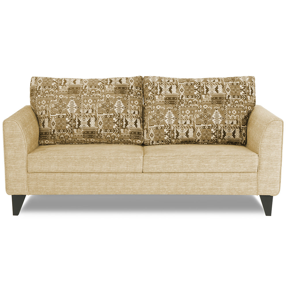 Adorn India Sheldon Crafty 3 Seater Sofa (Beige)