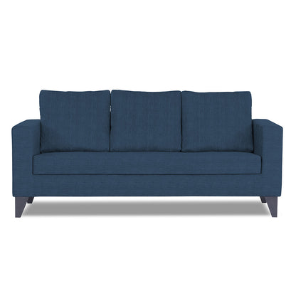 Adorn India Hallton Plain 3 Seater Sofa (Blue) (3 Year Warranty)