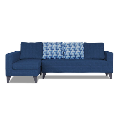 Adorn India Beetle Plus Bricks L Shape 6 Seater Sofa Set (Left Hand Side) (Blue) (3 Year Warranty)