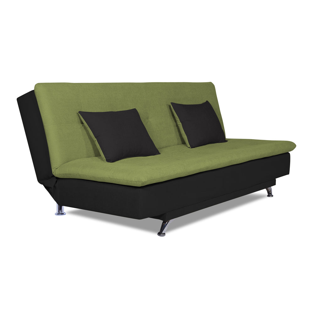 Adorn India Aspen 3 Seater Sofa Cum Bed (Green & Black) (3 Year Warranty)