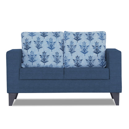 Adorn India Straight line Plus Leaf 2 Seater Sofa (Blue) (3 Year Warranty)