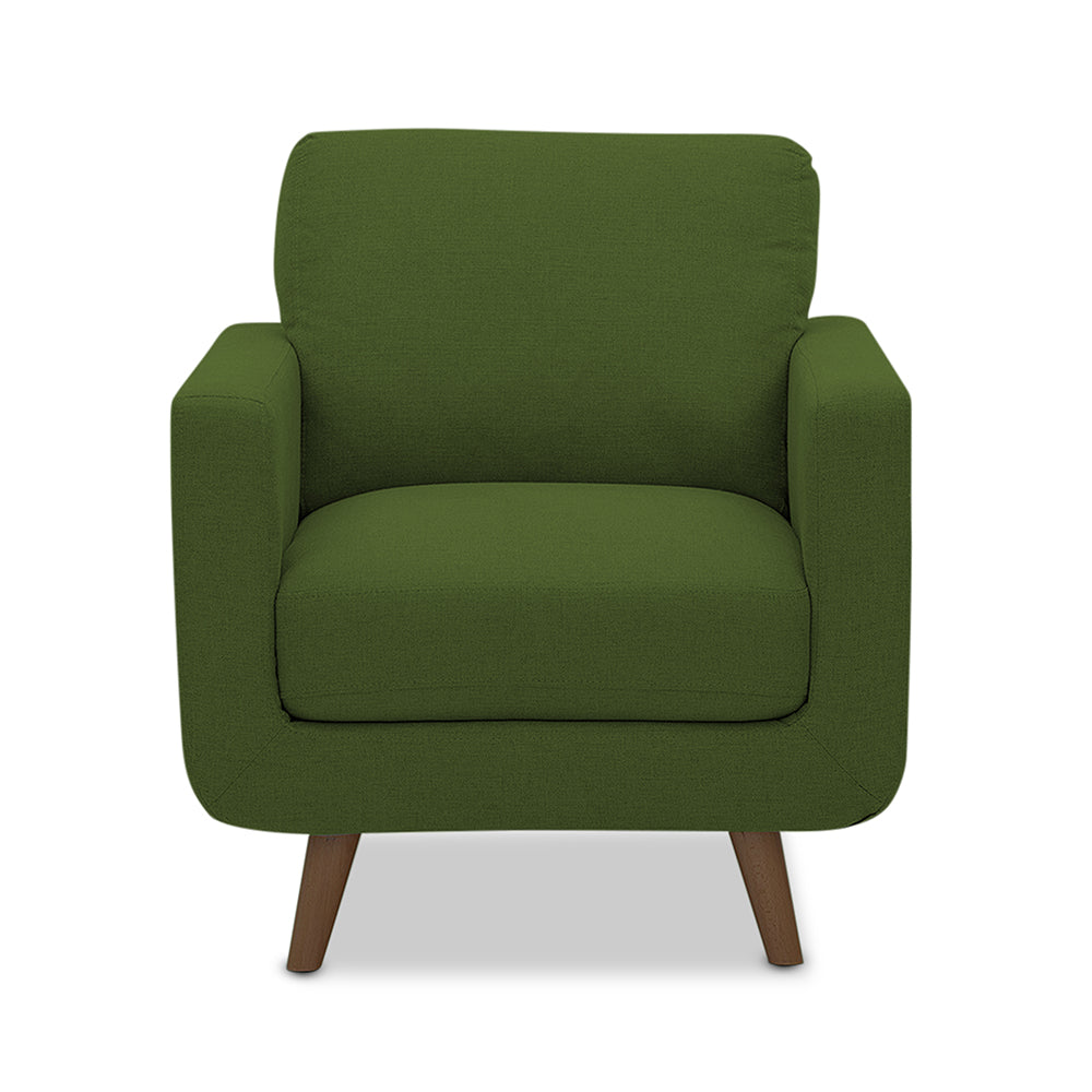 Adorn India Damian 1 Seater Sofa (Green) (3 Year Warranty)