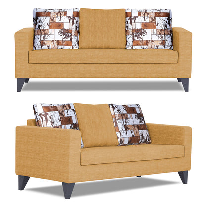 Adorn India Hallton Digitel Print Cushion 3+1+1 5 Seater Sofa Set (Beige) (3 Year Warranty)