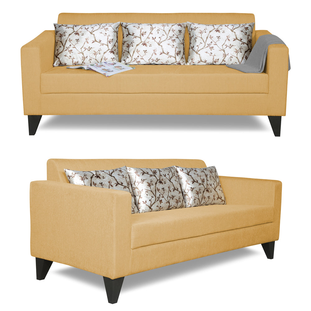 Adorn India Bladen 3-1-1 Five Seater Sofa Set (Wood,Foam) (Beige)