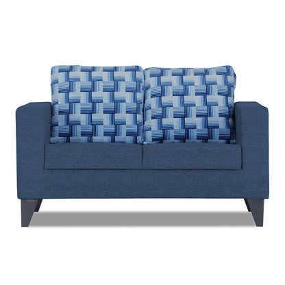 Adorn India Straight line Plus Bricks 2 Seater Sofa (Blue) (3 Year Warranty)