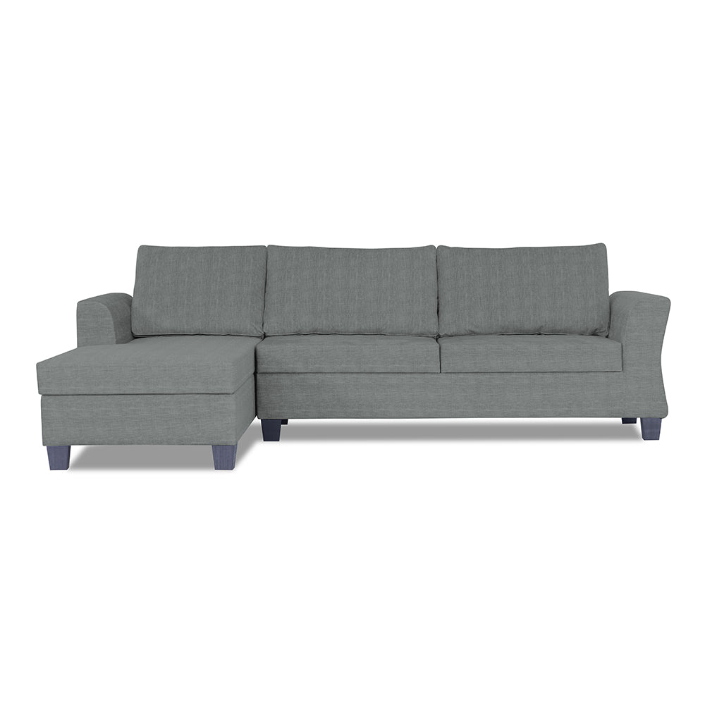 Adorn India Valencia Plus Decent L Shape 6 Seater Sofa Set (Left Hand Side) (Grey)