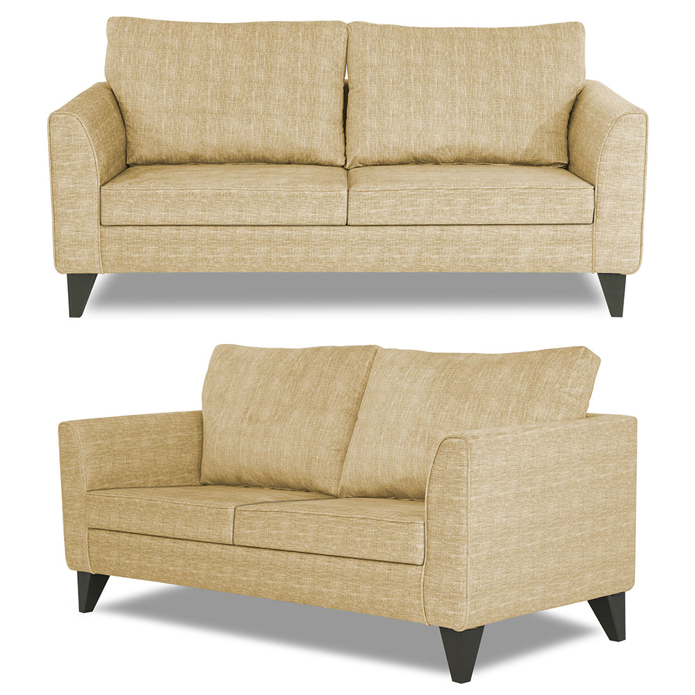 Adorn India Enzo Decent 3+1+1 5 Seater Sofa Set with Centre Table (Beige)