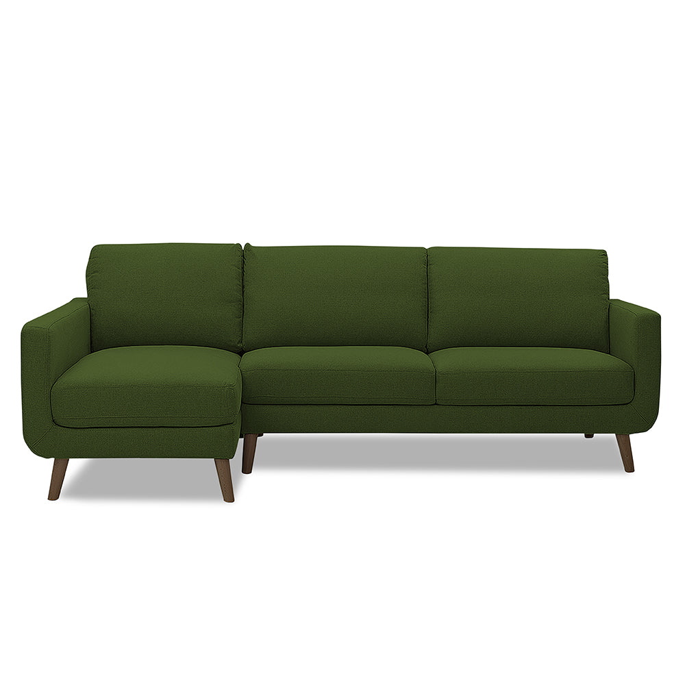 Adorn India Damian L Shape 6 Seater Sofa Set LHS (Green) (3 Year Warranty)