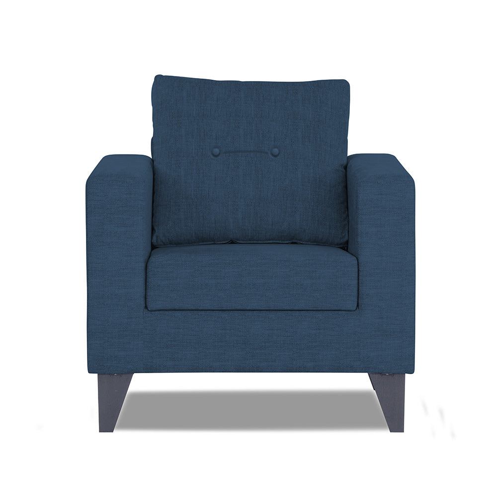 Adorn India Hallton Tufted 1 Seater Sofa (Blue) (3 Year Warranty)
