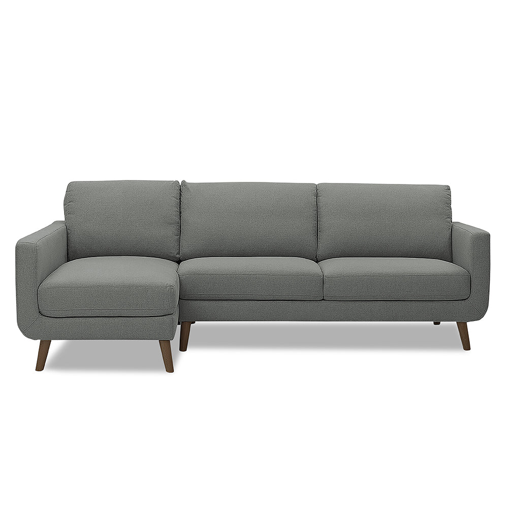 Adorn India Damian L Shape 6 Seater Sofa Set LHS (Grey) (3 Year Warranty)