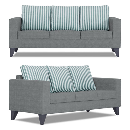 Adorn India Straight Line Plus Stripes 3+2+1 6 Seater Sofa Set (Grey) (3 Year Warranty)