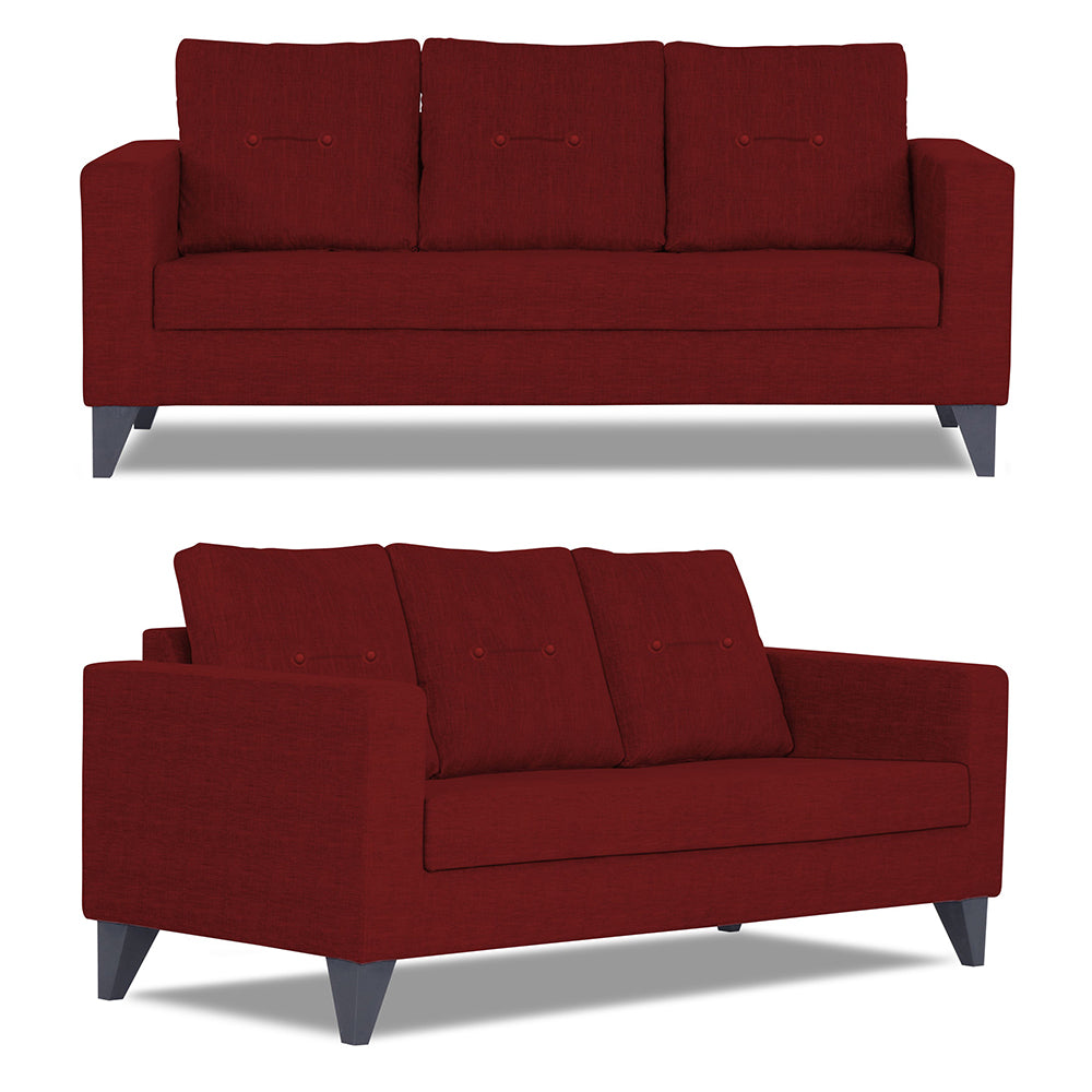Adorn India Hallton Tufted 3+2+1 6 Seater Sofa Set (Maroon) (3 Year Warranty)