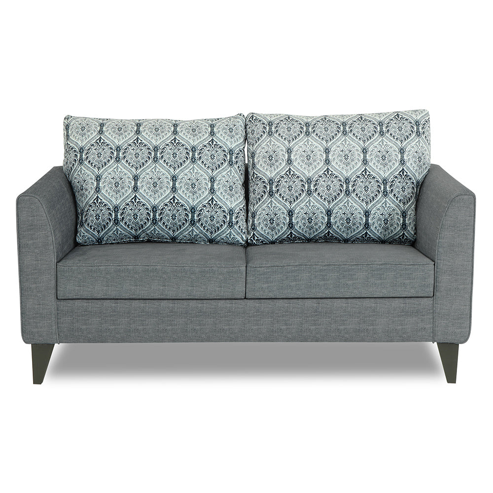 Adorn India Cortina Damask 2 Seater Sofa (Grey)