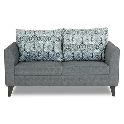 Adorn India Cortina Damask 2 Seater Sofa (Grey)