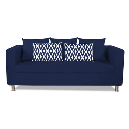 Adorn India Poland 3 Seater Sofa (Blue)