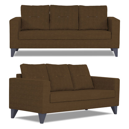 Adorn India Hallton Tufted 3+2+1 6 Seater Sofa Set (Brown) (3 Year Warranty)