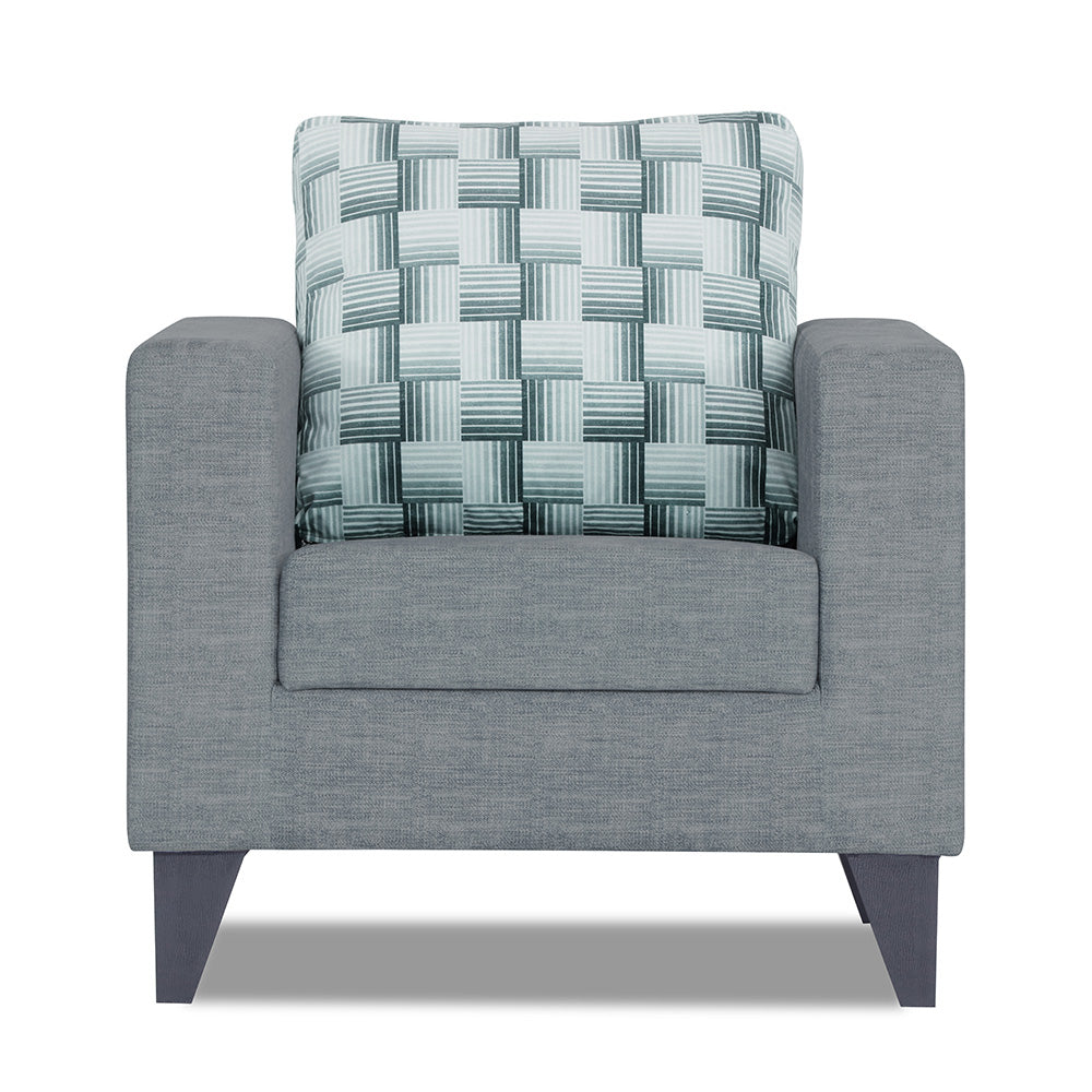 Adorn India Straight line Plus Bricks 1 Seater Sofa (Grey) (3 Year Warranty)