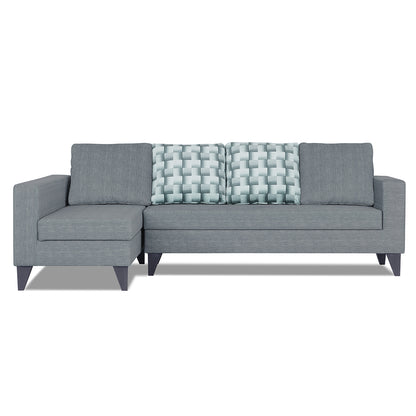 Adorn India Beetle Plus Bricks L Shape 6 Seater Sofa Set (Left Hand Side) (Grey) (3 Year Warranty)