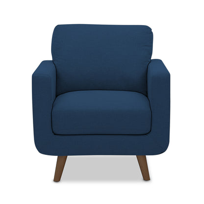 Adorn India Damian 1 Seater Sofa (Blue) (3 Year Warranty)