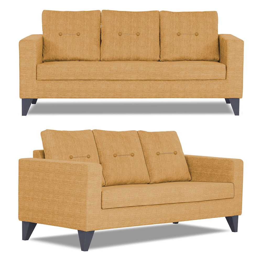 Adorn India Hallton Tufted 3-1-1 Five Seater Sofa Set (Beige) (3 Year Warranty)