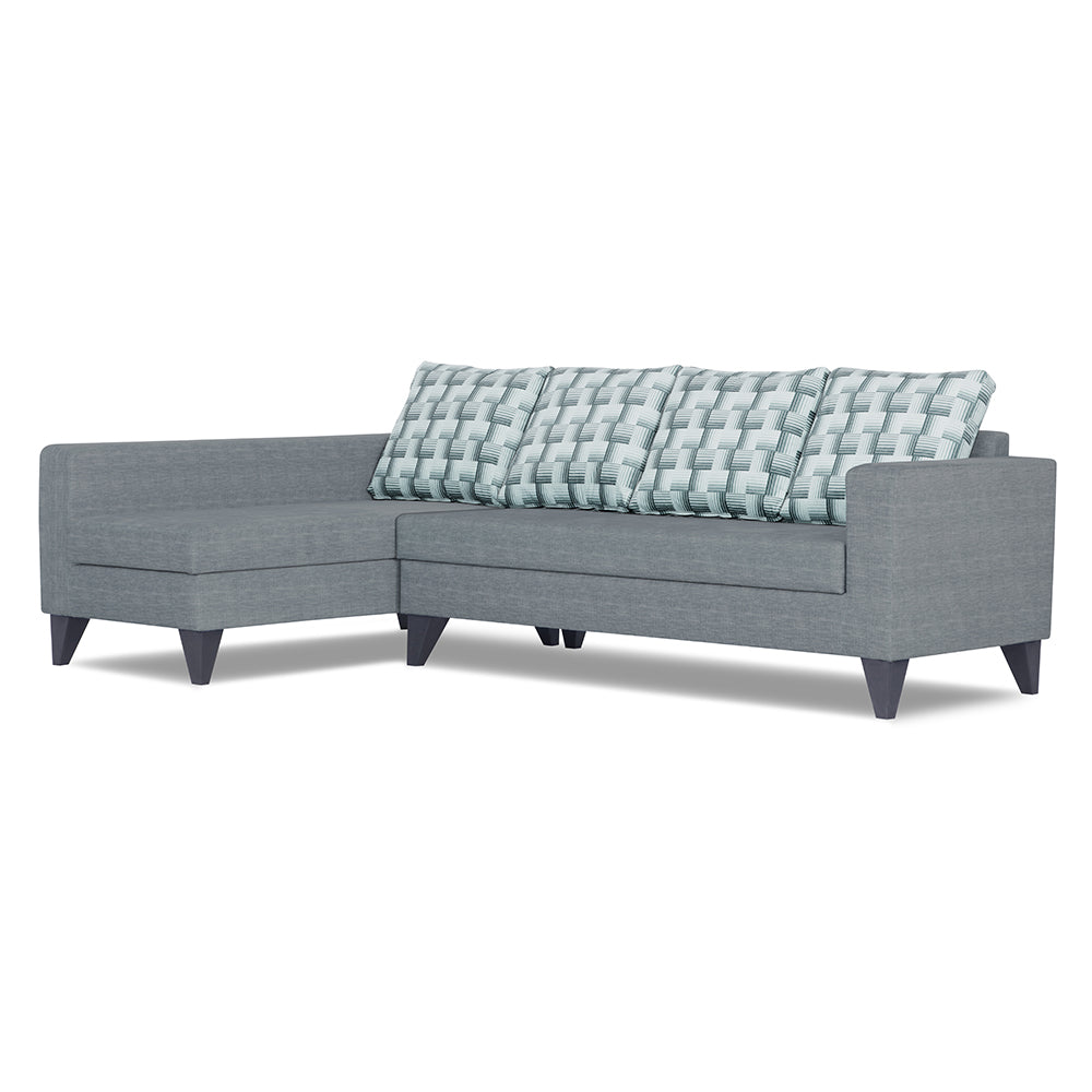 Adorn India Beetle Plus Bricks L Shape 6 Seater Sofa Set (Left Hand Side) (Grey) (3 Year Warranty)