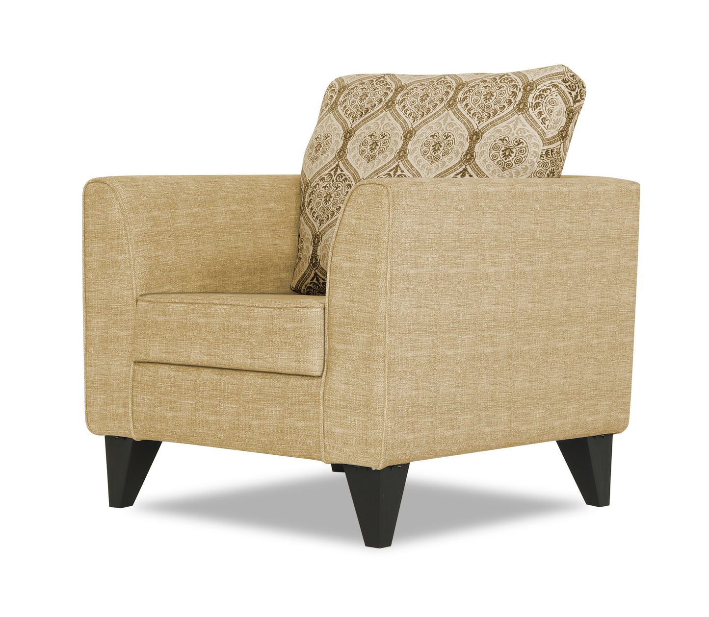 Adorn India Cortina Damask 1 Seater Sofa (Beige)