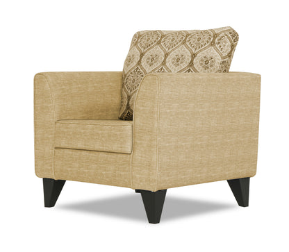 Adorn India Cortina Damask 1 Seater Sofa (Beige)