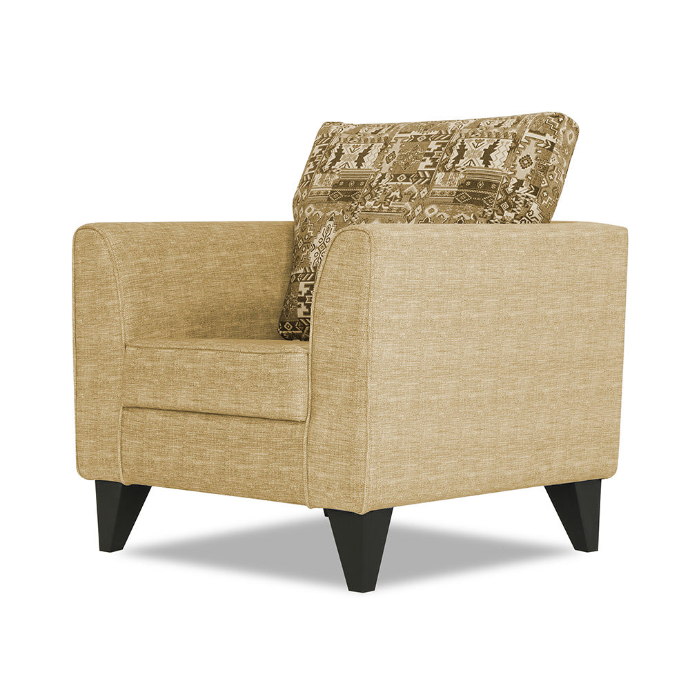 Adorn India Sheldon Crafty 1 Seater Sofa (Beige)