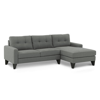 Adorn India Midas L Shape 6 Seater Sofa Set Right Hand Side (Grey) (3 Year Warranty)