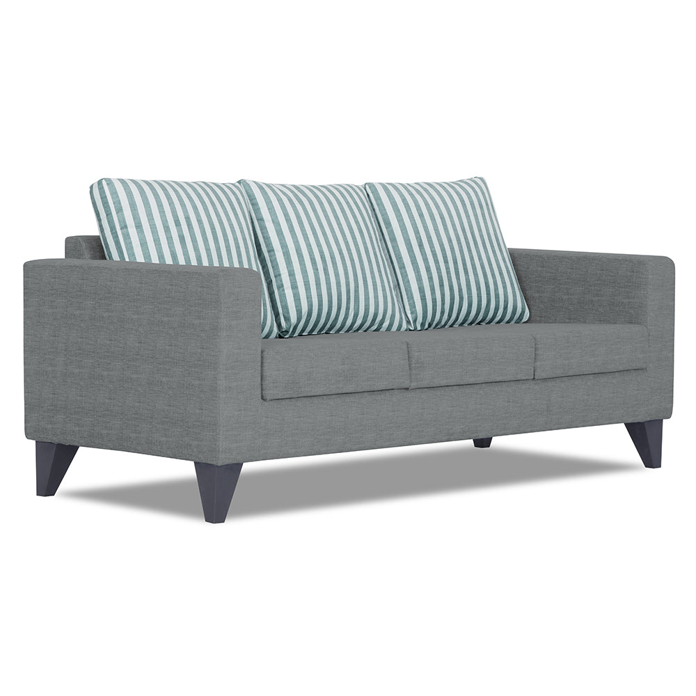 Adorn India Straight Line Plus Stripes 3 Seater Sofa (Grey) (3 Year Warranty)