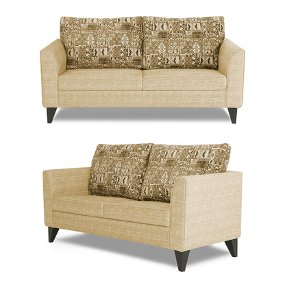 Adorn India Sheldon Crafty 3+2 5 Seater Sofa Set with Centre Table (Beige)