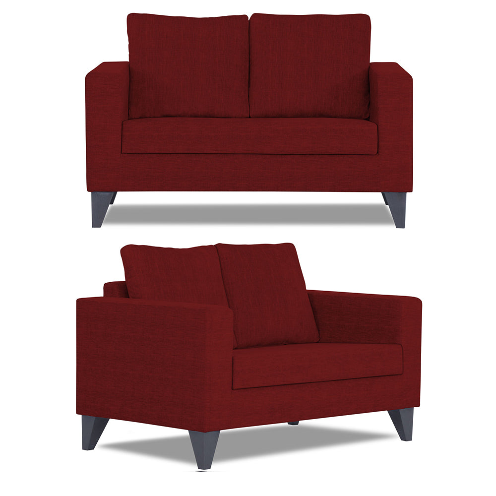 Adorn India Hallton Plain 3+2 5 Seater Sofa Set (Maroon) (3 Year Warranty)