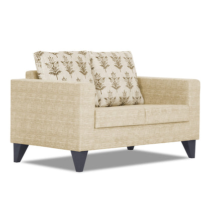 Adorn India Straight line Plus Leaf 2 Seater Sofa (Beige) (3 Year Warranty)