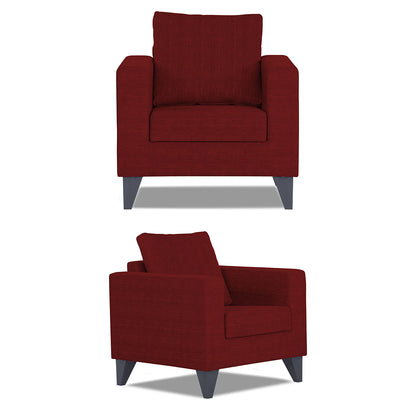 Adorn India Hallton Plain 3+1+1 5 Seater Sofa Set (Maroon) (3 Year Warranty)