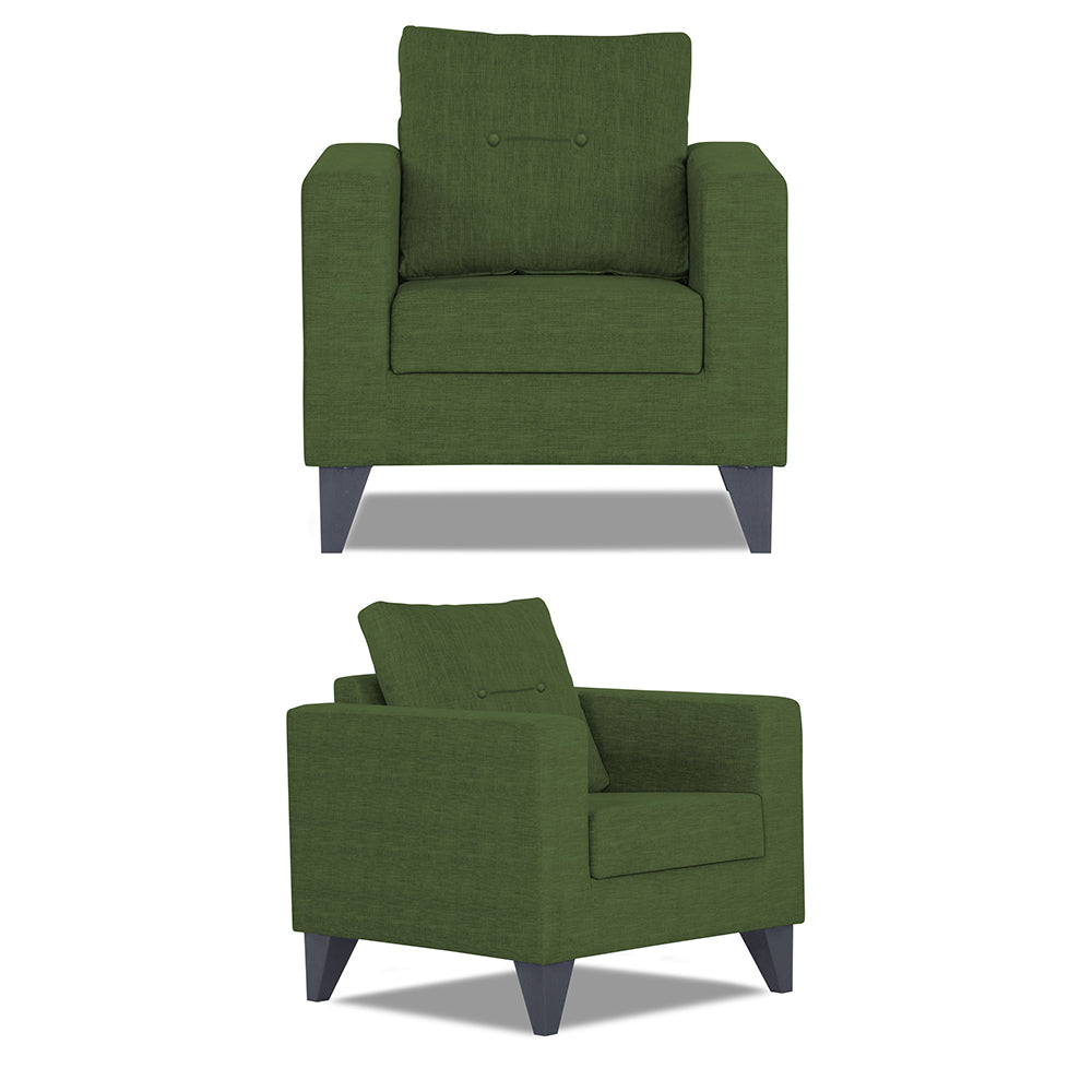 Adorn India Hallton Tufted 3+1+1 5 Seater Sofa Set (Green) (3 Year Warranty)