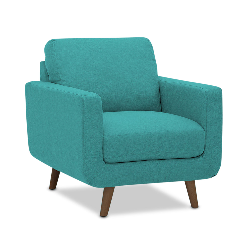 Adorn India Damian 3+1+1 5 Seater Sofa Set (Aqua Blue) (3 Year Warranty)