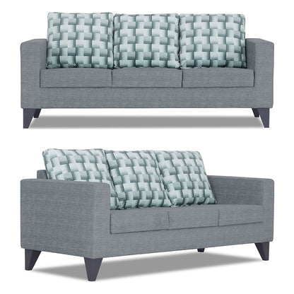 Adorn India Straight line Plus Bricks 3+1+1 5 Seater Sofa Set (Grey) (3 Year Warranty)