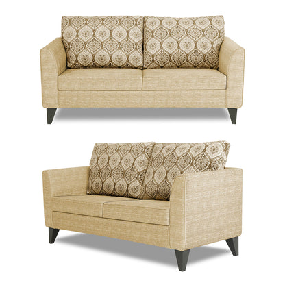 Adorn India Cortina Damask 3+2+1 6 Seater Sofa Set with Centre Table (Beige) Modern
