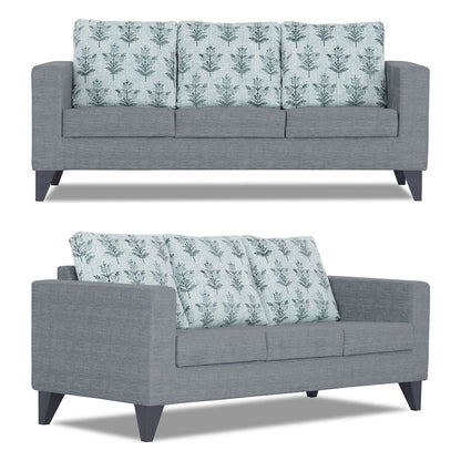 Adorn India Straight line Plus Leaf 3+2 5 Seater Sofa Set (Grey) (3 Year Warranty)