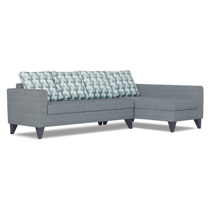 Adorn India Beetle Plus Bricks L Shape 6 Seater Sofa Set (Right Hand Side) (Grey) (3 Year Warranty)