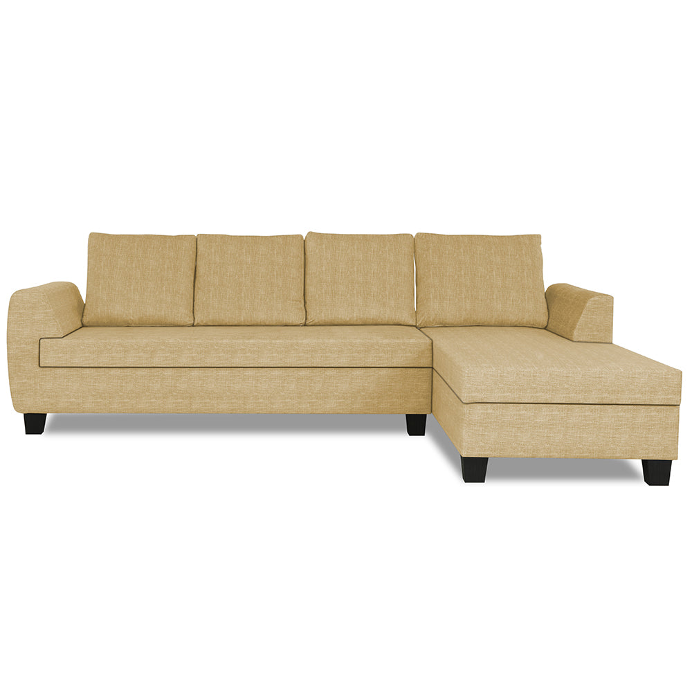 Adorn India Raiden Decent Premium L Shape 6 Seater Sofa Set with Center Table (Right Hand Side) (Beige) (3 Year Warranty)