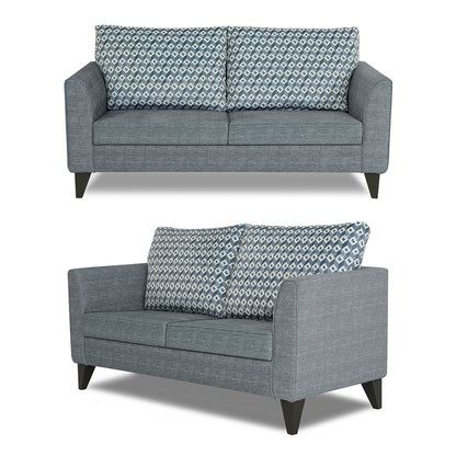 Adorn India Tornado Bricks 3+2 5 Seater Sofa Set with Centre Table (Grey)