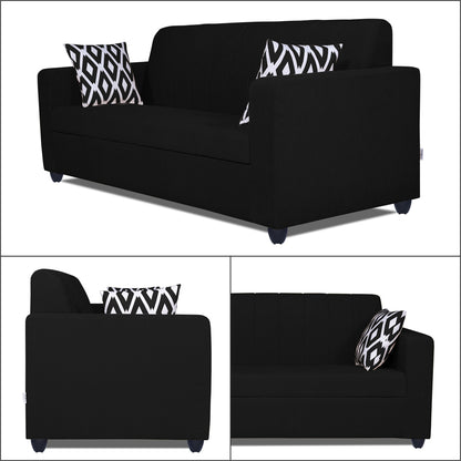 Adorn India Rio Highback 3+2 5 Seater Sofa Set (Black) (3 Year Warranty)