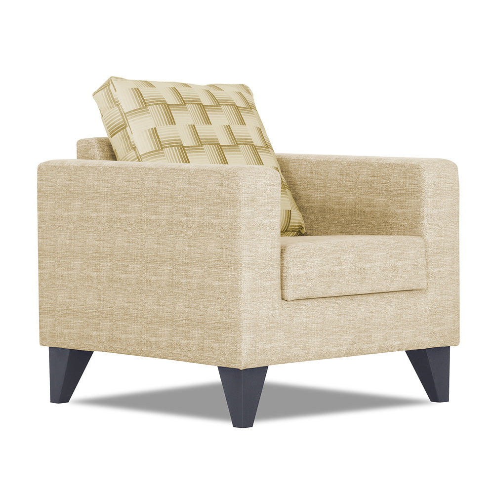 Adorn India Straight line Plus Bricks 1 Seater Sofa (Beige) (3 Year Warranty)