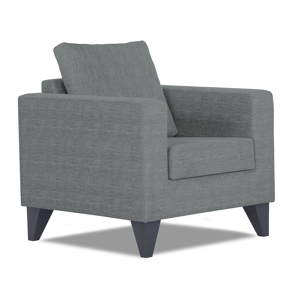 Adorn India Hallton Plain 1 Seater Sofa (Grey) (3 Year Warranty)