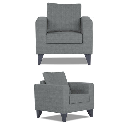 Adorn India Hallton Plain 3-1-1 5 Seater Sofa Set (Grey) (3 Year Warranty)