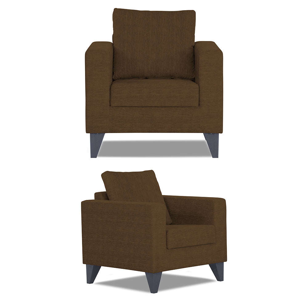 Adorn India Straight Line Plus Decent 3+1+1 5 Seater Sofa Set (Brown) (3 Year Warranty)