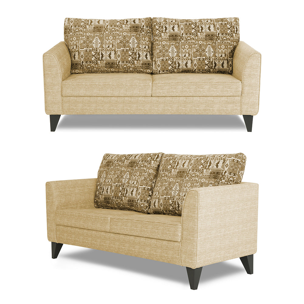 Adorn India Sheldon Crafty 3+2+1 6 Seater Sofa Set with Centre Table (Beige)