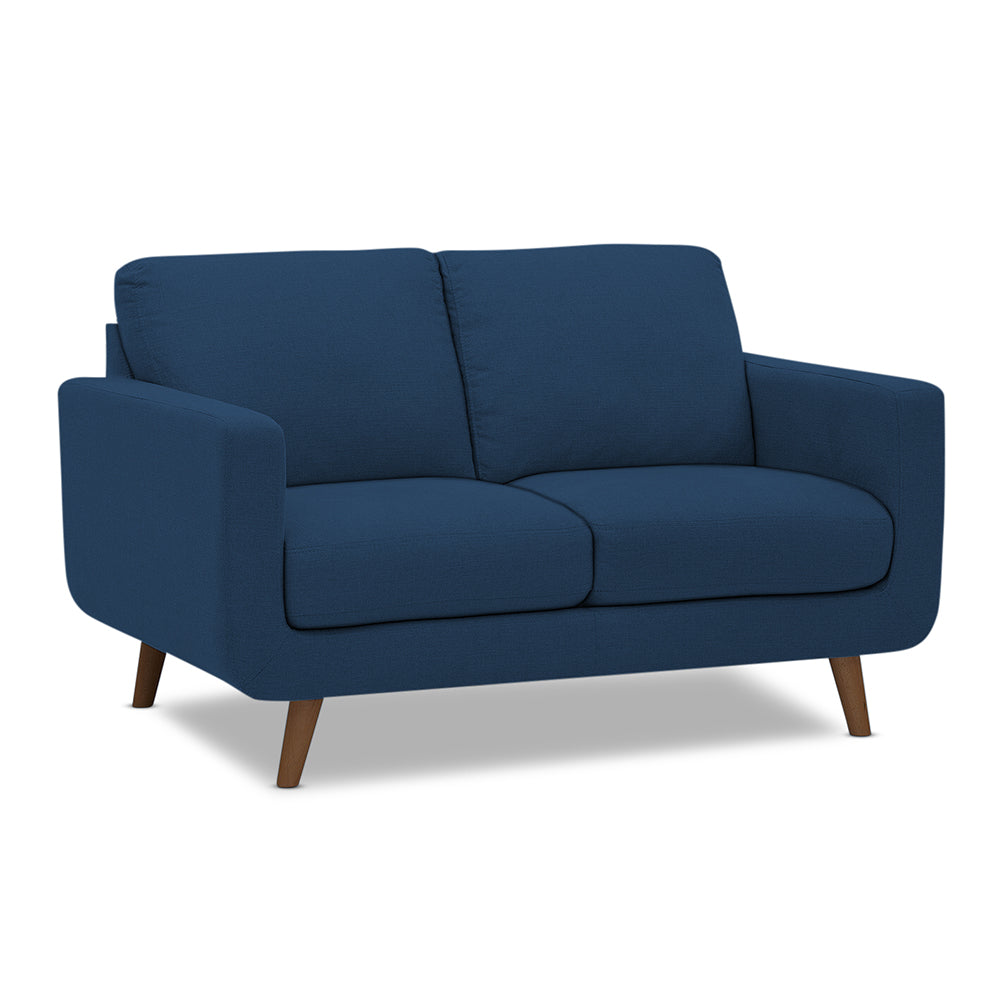 Adorn India Damian 2 Seater Sofa (Blue) (3 Year Warranty)